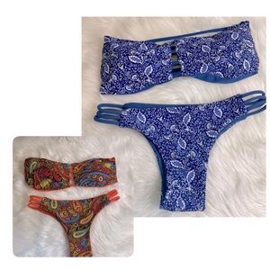 Set of 2 Reversible Bikini Bundle - Top Size M Bottom Size S.